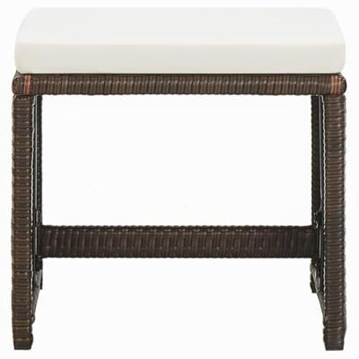 9-delige Tuinset met kussens poly rattan bruin