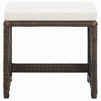 9-delige Tuinset met kussens poly rattan bruin - thumbnail