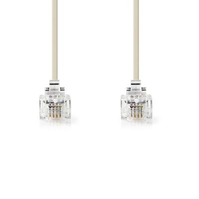 Telefoonkabel | RJ11 male - RJ11 male | 2,0 m | Ivoor