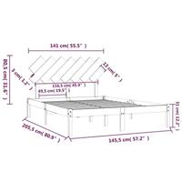 Bedframe massief hout wit 140x200 cm - thumbnail