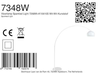 Steinhauer BooglampSparkled Light met witte kap - 7348W
