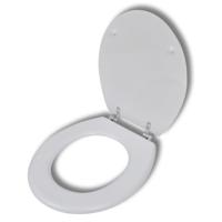 VidaXL Toiletbril simpel ontwerp mdf wit - thumbnail