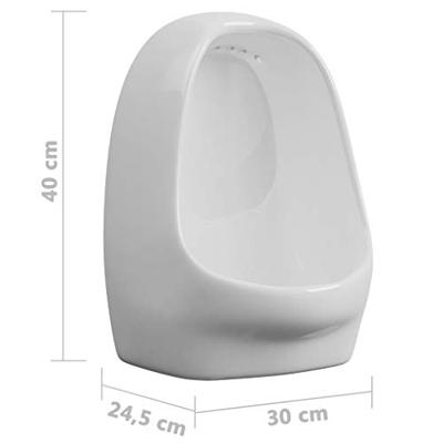 Wandurinoir met spoelklep keramiek wit