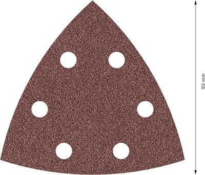 Bosch Accessories Bosch Power Tools 2608621684 Deltaschuurpapier Korrelgrootte (num) 40 (l x b) 93 mm x 93 mm 5 stuk(s) - thumbnail