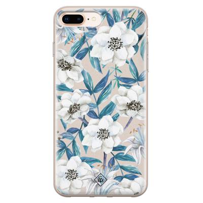 iPhone 8 Plus/7 Plus siliconen telefoonhoesje - Touch of flowers