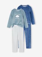 Set van 2 fluwelen pyjama's "sur mon nuage" voor meisjes blauwgroen - thumbnail