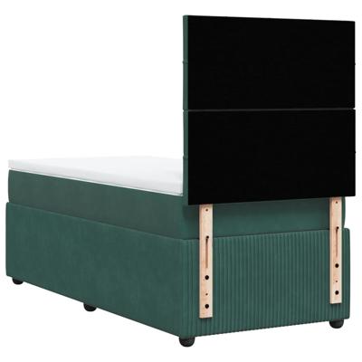 Boxspring met matras fluweel donkergroen 160x200 cm - thumbnail