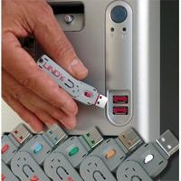 Lindy USB Port Blocker - Pack 4, Colour Code: Pink - thumbnail