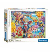 Clementoni legpuzzel kunstwerken olifanten carnaval, 500st. - thumbnail