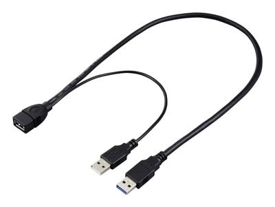 Renkforce RF-5719752 USB-kabel USB 3.0 USB-A stekker, USB-A bus 0.50 m Zwart