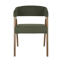 Dutchbone Eetkamerstoel 'Adamello' Essenfineer en stof, kleur Groen - thumbnail