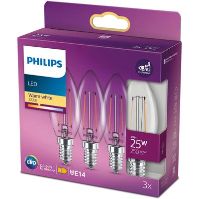 Philips 2W - E14 - 2700K - 250 lumen set van 3 - 929001238343