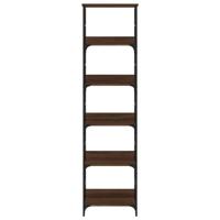 Boekenrek 50x33x188,5 cm bewerkt hout bruin eikenkleur - thumbnail
