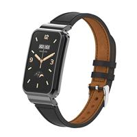 Classic leren bandje met case - Zwart - Xiaomi Smart band 7 Pro - thumbnail