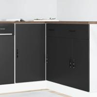 Spoelbakonderkast bewerkt hout zwart - thumbnail