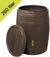 Barrica kunststof regenton darkwood 260 liter - thumbnail
