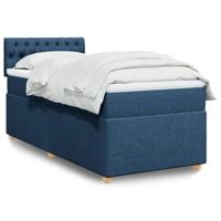Boxspring met matras stof blauw 100x200 cm - thumbnail