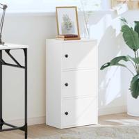 Boekenkast 40x24x77 cm bewerkt hout wit - thumbnail