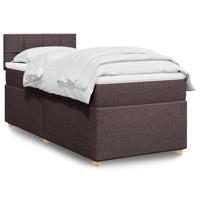 Boxspring met matras stof donkerbruin 90x190 cm - thumbnail