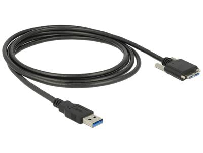 Delock USB-kabel USB-A stekker, USB-micro-B stekker 3.00 m Zwart 83599 - thumbnail