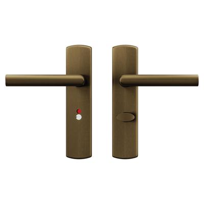 AXA deurkruk Milan met schild WC63/8 Curve brons