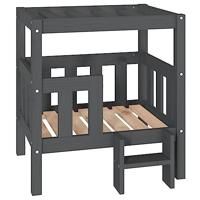 VidaXL Hondenmand 65,5x50,5x70 cm massief grenenhout grijs - thumbnail