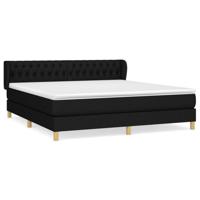 Boxspring met matras stof zwart 180x200 cm - thumbnail