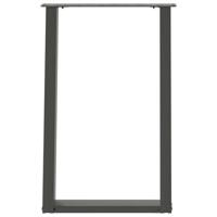 Eettafelpoten 2 st U-vormig 60x(72-73) cm staal antraciet - thumbnail