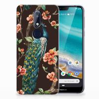 Nokia 7.1 | TPU Hoesje | Pauw met Bloemen - thumbnail
