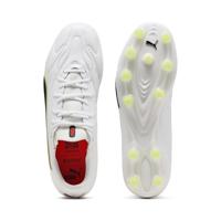 PUMA King 20 Match Gras / Kunstgras Voetbalschoenen (MG) Wit Felrood Neongeel - thumbnail