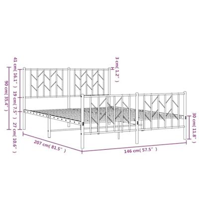 Bedframe met hoofd- en voeteneinde metaal wit 140x200 cm Bedframe met hoofd- en voeteneinde metaal wit 140x200 cm