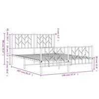 Bedframe met hoofd- en voeteneindemetaal wit 140x200 cm - thumbnail