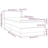 Boxspring met matras fluweel lichtgrijs 80x220 cm - thumbnail