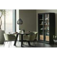 WOOOD Vitrinekast 'James' Grenen, 200 x 125cm, kleur Zwart - thumbnail