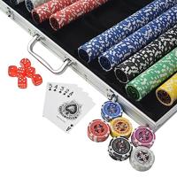 Pokerset met 1000 laser chips aluminium - thumbnail