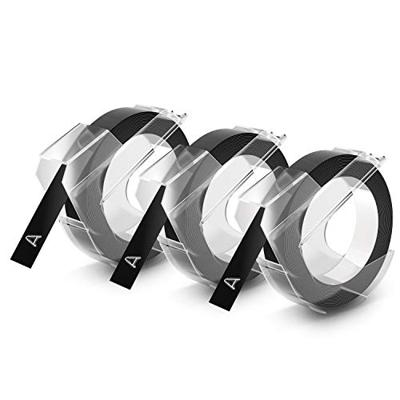 DYMO 3D Labeltape voor lettertang Kunststof Tapekleur: Zwart Tekstkleur: Wit 9 mm 3 m