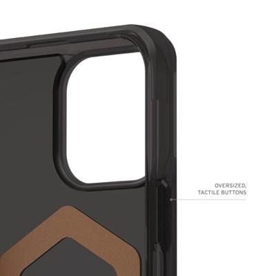Urban Armor Gear Plyo MagSafe Case Backcover Apple iPhone 16 Pro Zwart, Transparant, Brons MagSafe compatible - thumbnail