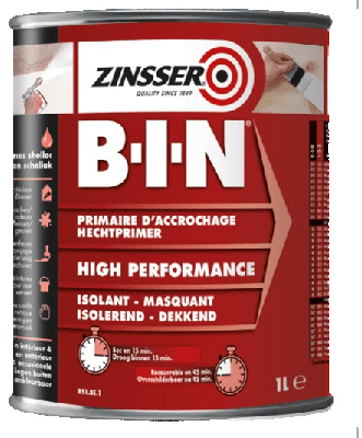 Rust-Oleum Zinsser BIN - isolerende hechtprimer - 400 ml spray - wit
