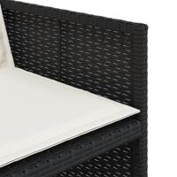 13-delige Tuinset met kussens poly rattan zwart - thumbnail