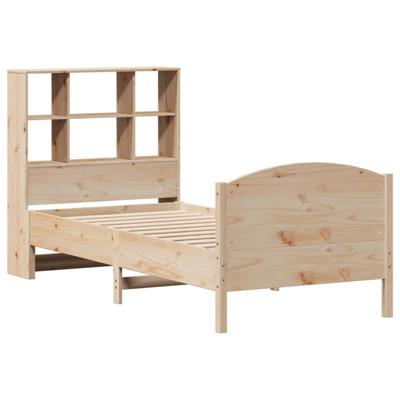 Bed met boekenkast zonder matras massief grenenhout 100x200 cm