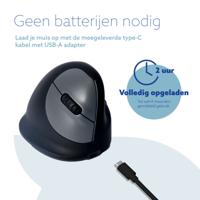 R-Go Tools Ergonomische muis R-Go HE Break met pauzesoftware, medium (handlengte 165-185mm), rechtshandig, Bluetooth, zwart - thumbnail