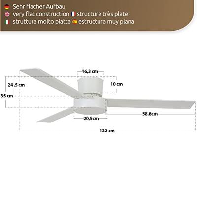 Beacon Witte design plafondventilatorLagoon Ø 132cm IP55 - 213034