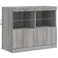 Dressoir met LED-verlichting 81x37x67 cm grijs sonoma eiken - thumbnail