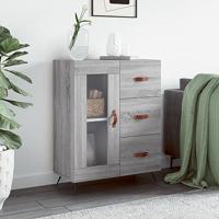 Dressoir 69,5x34x90 cm bewerkt hout grijs sonoma eikenkleurig - thumbnail