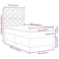 Boxspring bed met matras Donkerblauw 90 x 200 cm Fluweel - thumbnail