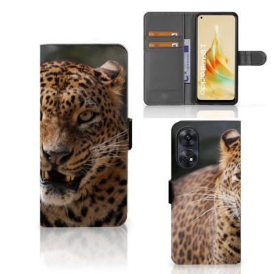 OPPO Reno8 T 4G | Telefoonhoesje | Met pasjeshouder | Luipaard