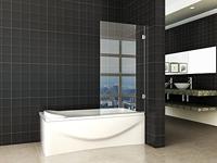 Draaibare Badwand Wiesbaden Profielloos 80x150 cm 6mm NANO Coating - thumbnail