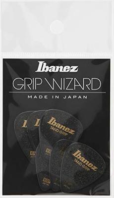 Ibanez PPA14HSGBK Grip Wizard Series Sand Grip plectrumset 6-pack teardrop zwart heavy Ibanez PPA14HSGBK Grip Wizard Series Sand Grip plectrumset 6-pack teardrop zwart heavy