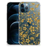 iPhone 12 | 12 Pro Case Gouden Bloemen - thumbnail