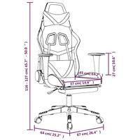 Gamestoel met voetensteun kunstleer wit en wijnrood - thumbnail